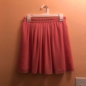 LOFT pink chiffon mini skirt